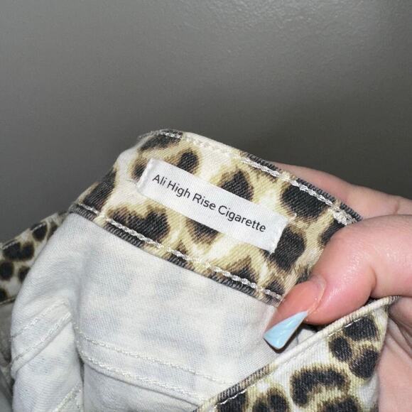 Frame Ali High Rise Cigarette Skinny Jeans Animal Print Size 25 Stretch Leopard - Picture 5 of 8